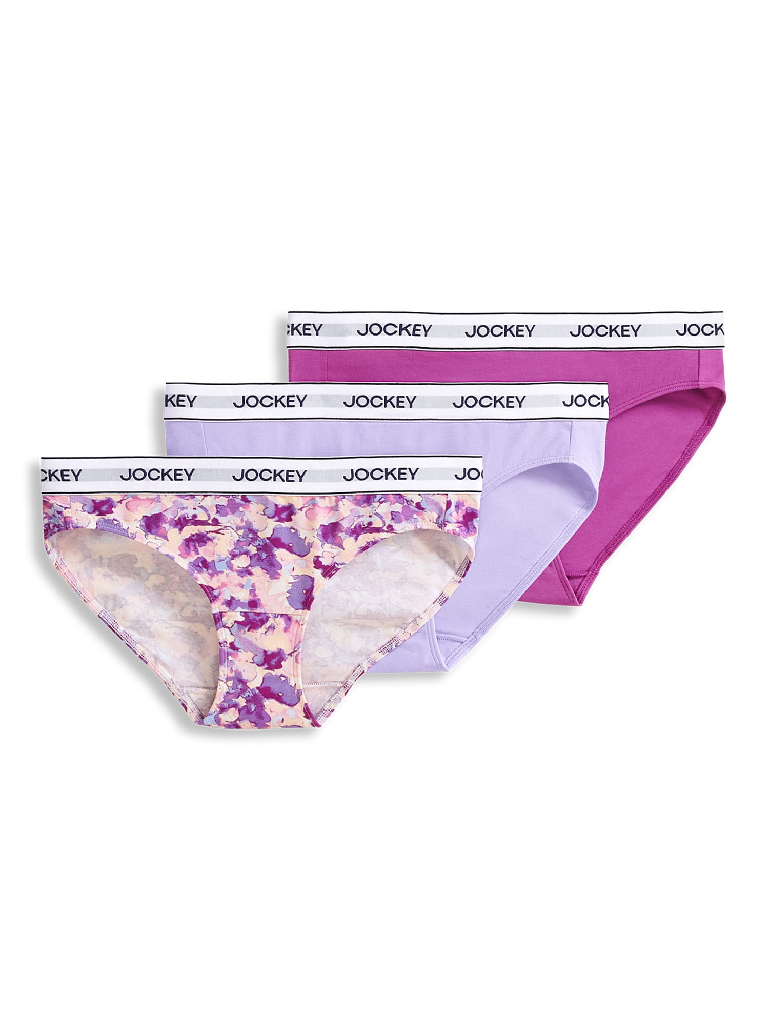 Jockey® Essentials Women\'s Cotton Stretch Bikini Panties, S-XXXL 3-Pack, Sizes