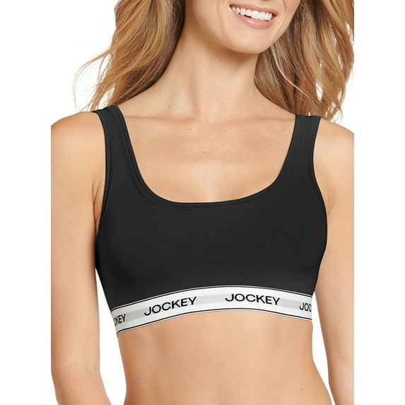 Jockey® Essentials Women's Cotton Stretch Scoop Bralette, Wirefree Comfort Bra, Sizes Small-3XL, 5691