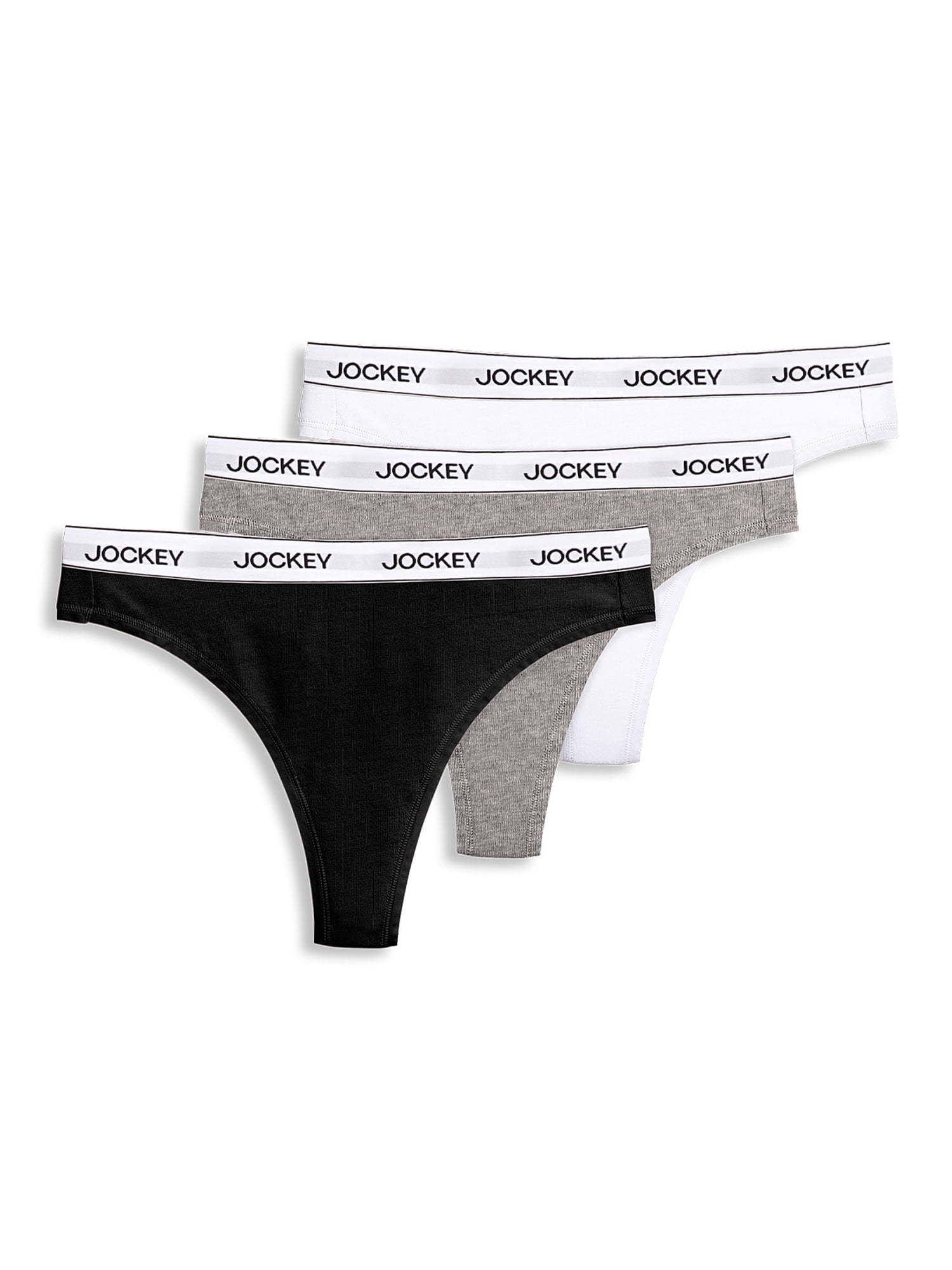 Jockey® Essentials Women's Cotton Stretch Thong Panties, 3 Pack, Sizes S-3XL
