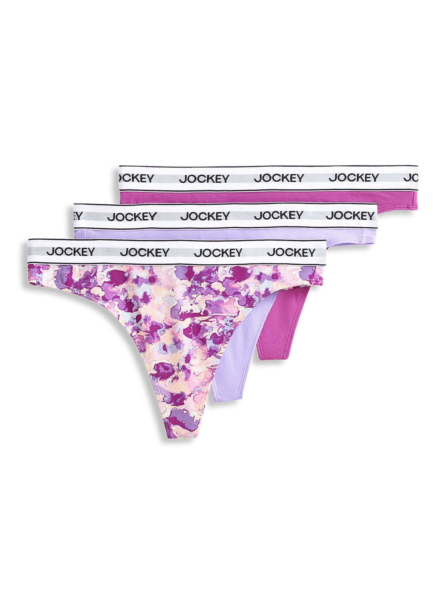 Jockey® Essentials Women's Cotton Stretch Thong Panties, 3 Pack, Sizes  S-XXXL 