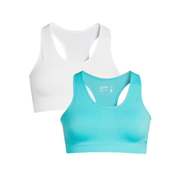 Jockey Essentials Women's Low Impact Seamless Racerback Sports Bra 2 Pack