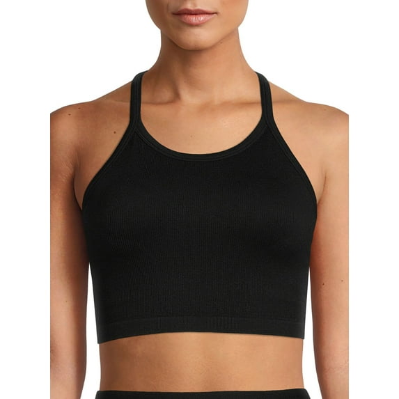 Jockey Essentials Women's Medium Impact Seamless Rib Long Line Cami Bra