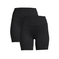 thumbnail image 1 of Jockey Essentials Women's Performance High Waisted Bike Shorts, 2-Pack, 1 of 5
