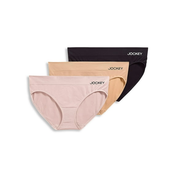 Jockey Essentials Women's Seamfree Eco Bikini - 3 Pack