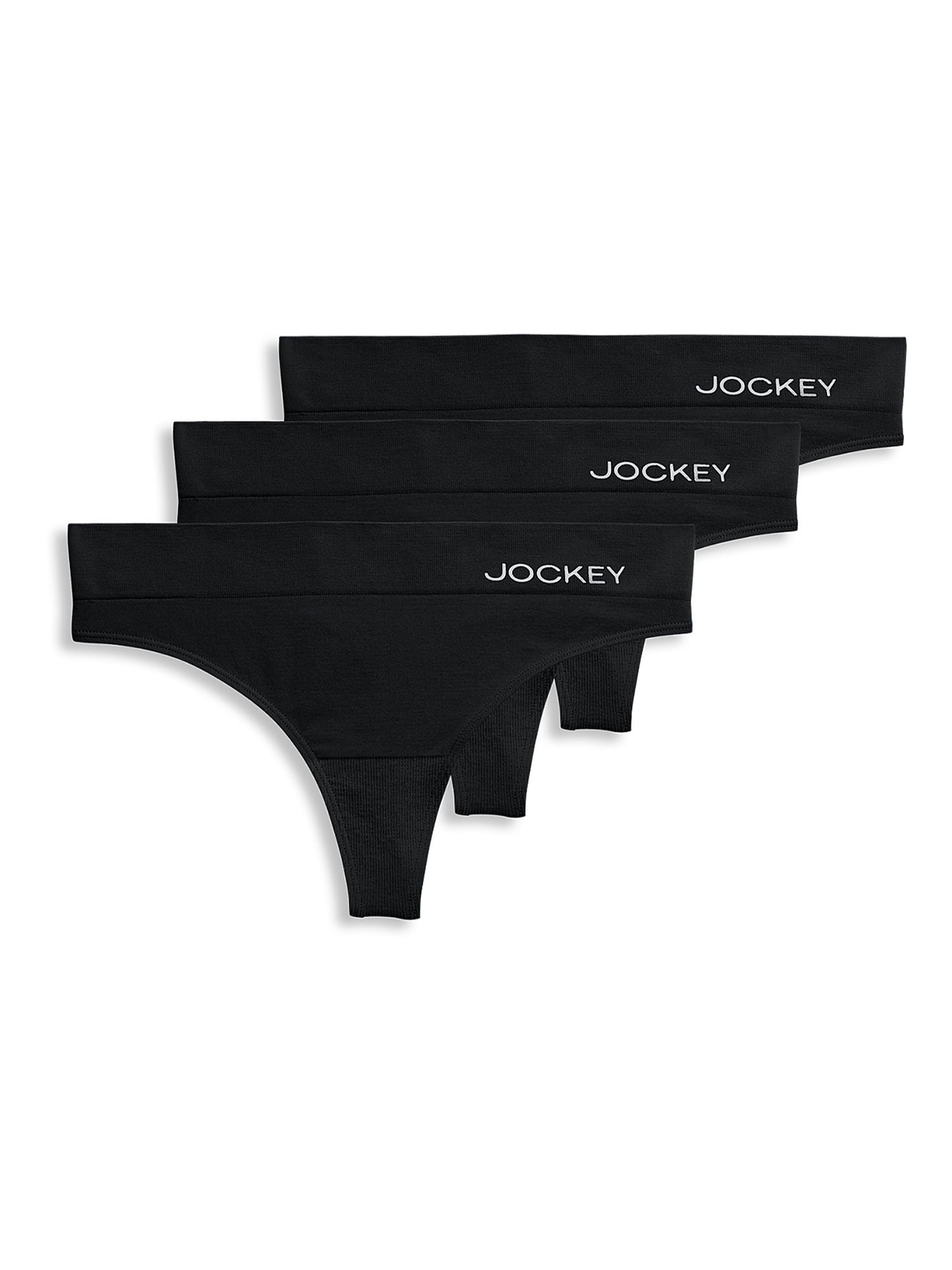 Jockey® Essentials Women's Seamfree® Eco Thong Underwear, No Line Panties,  3 Pack, Sizes Small-3XL, 5330