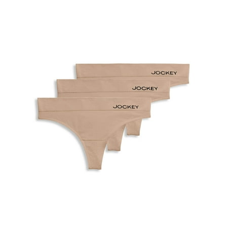 Jockey Essentials Women's Soft Touch Seamfree® Thong Underwear - 3 Pack, Sizes S-3XL