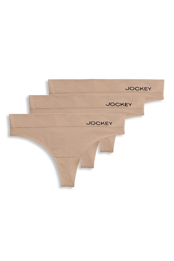Jockey® Essentials Women's Soft Touch Seamfree® Eco Thong Panties, 3 Pack, Sizes S-XXXL