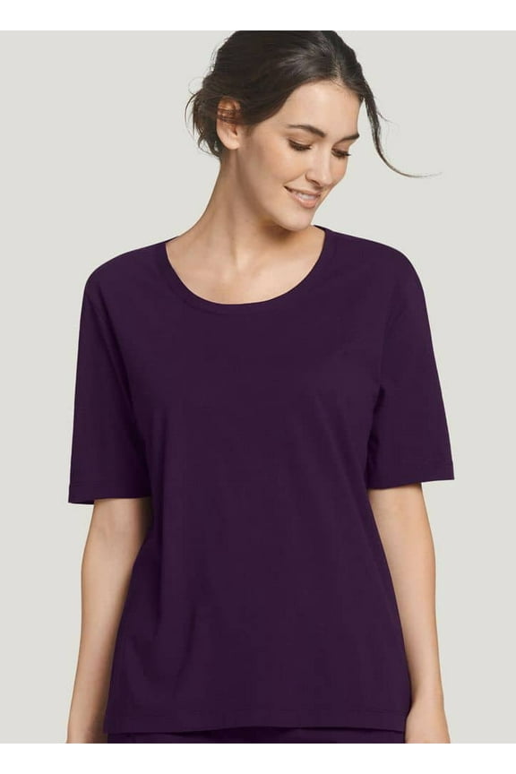 Everyday Essentials 100% Cotton Short Sleeve Tee, Purple, L