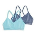 thumbnail image 1 of Jockey Generation Girls' 2pk Seamfree Bralette - Jade/Navy S, Green/Blue, 1 of 3