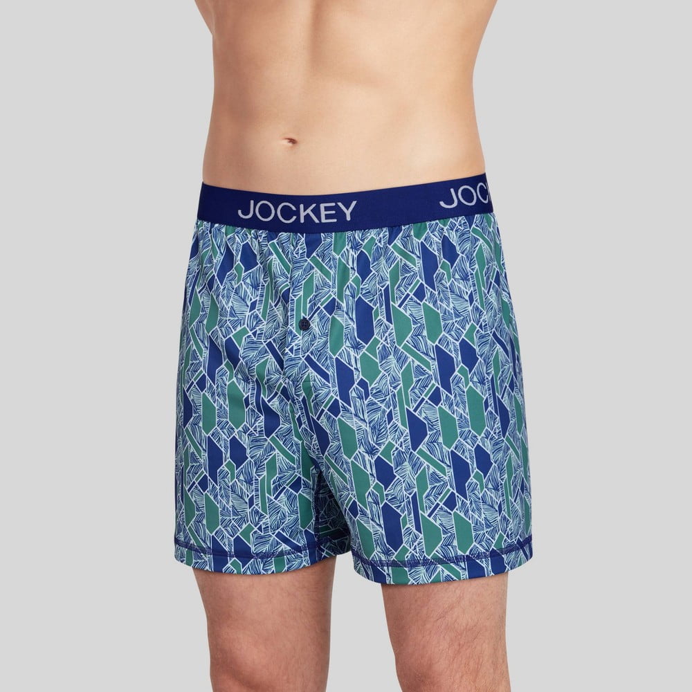 Jockey Generation Men's Microfiber Boxer Shorts Lush Palm Geo S