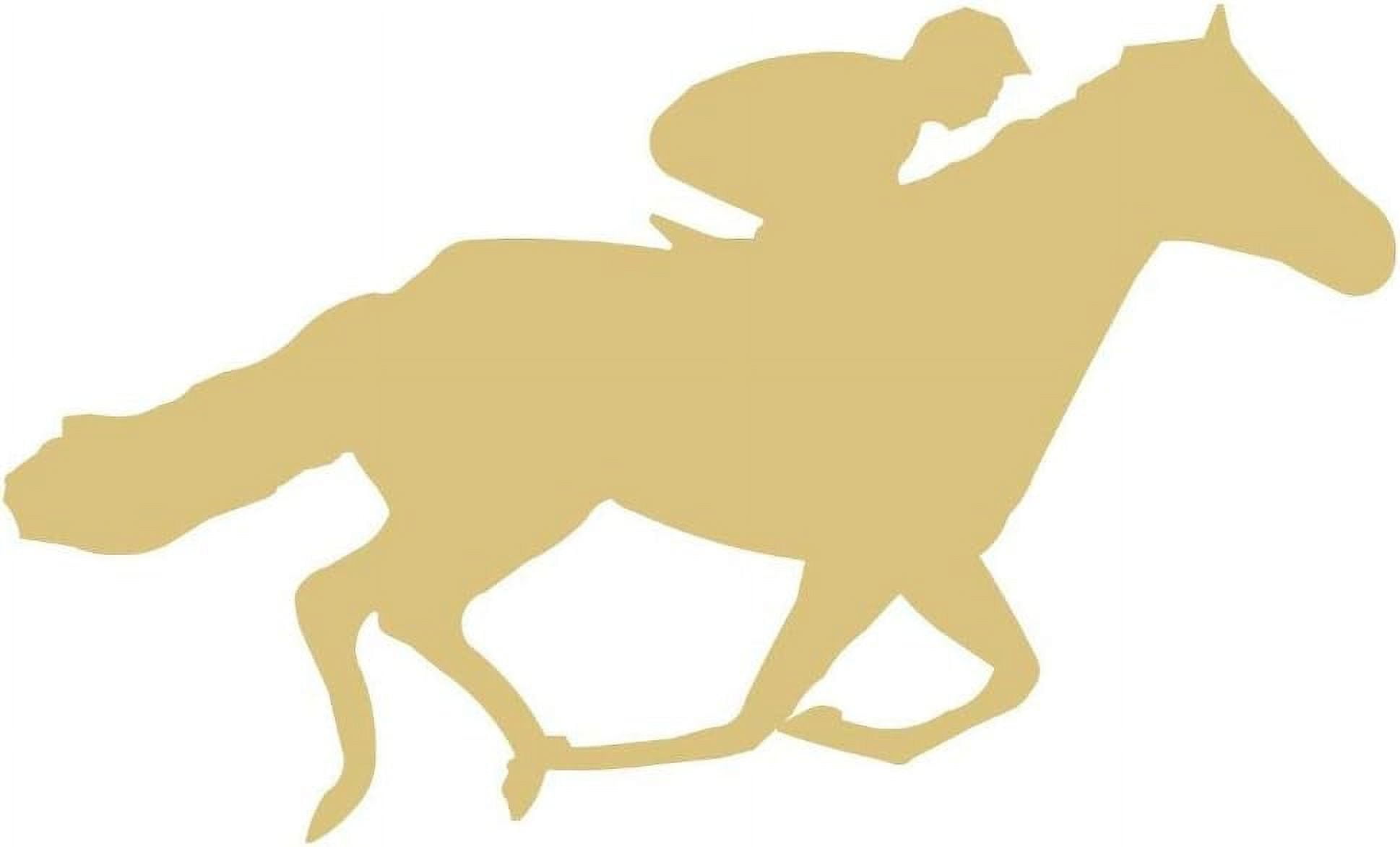 Jockey Horse Cutout Unfinished Wood Door Hanger Horse Racing Derby