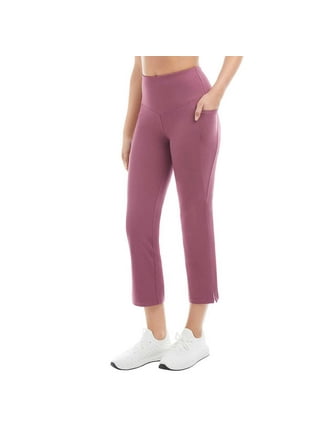 Jockey Ladies' Cropped Slit Flare Activewear Yoga Pants, Navy Small Gym  Workout 