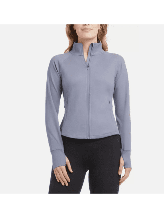 Ladies' Tulip Hem Yoga Jacket Size Medium Fog Grey