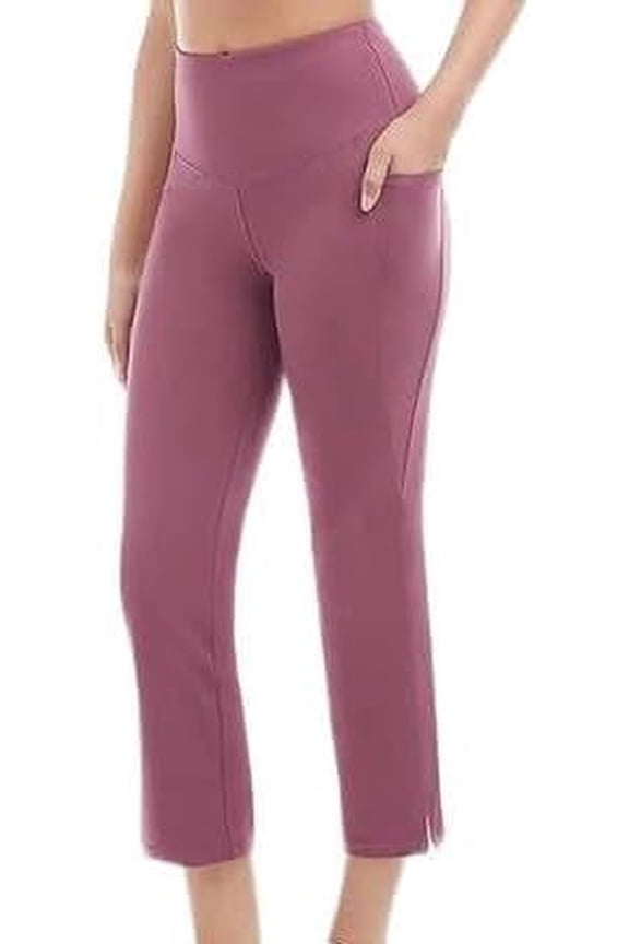 Ladies Yoga Capri Pants (X-Small) Red/Burgundy