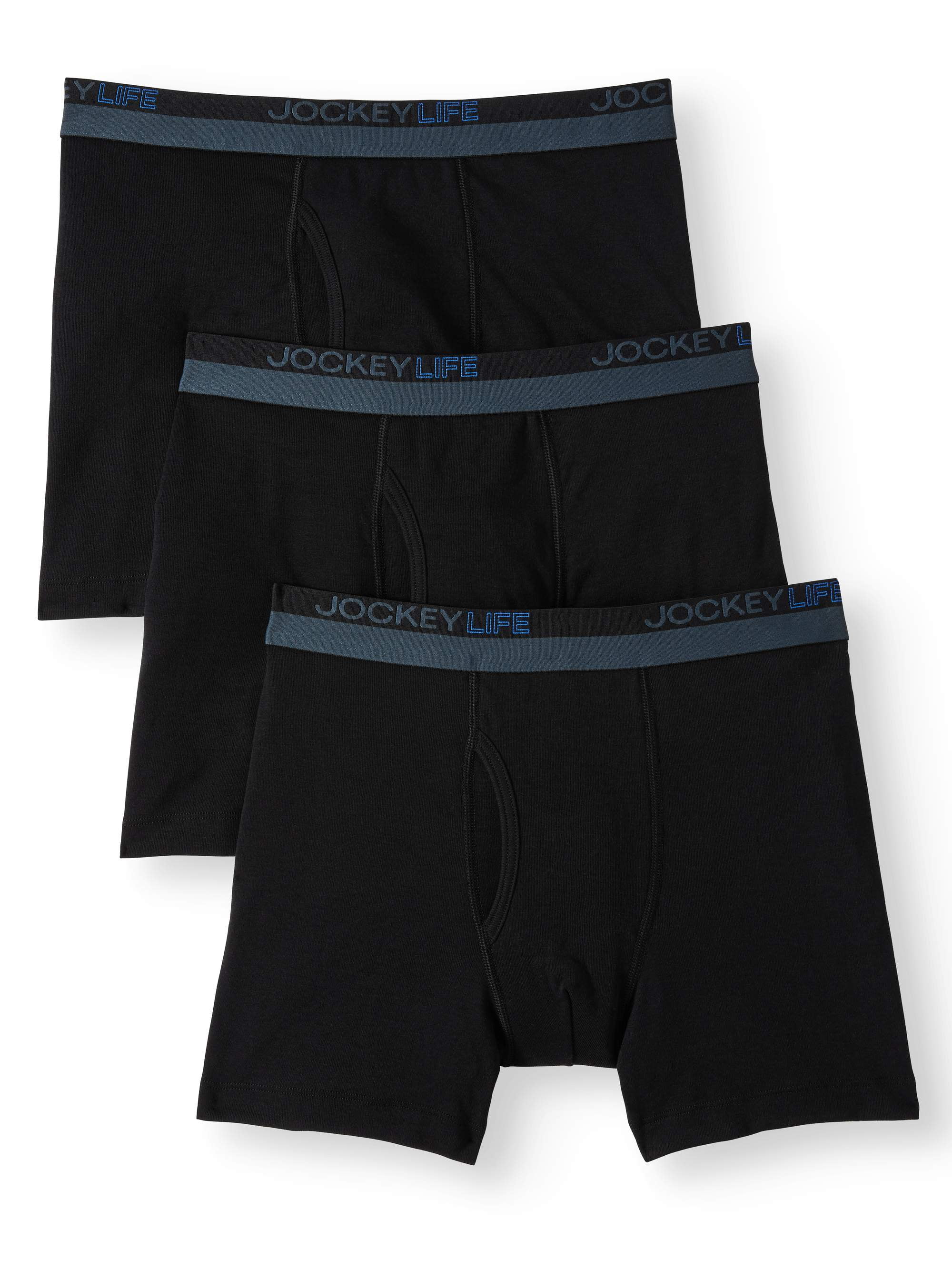 Jockey Life Men's 24/7 Comfort Cotton Blend Boxer Brief, 3-Pack