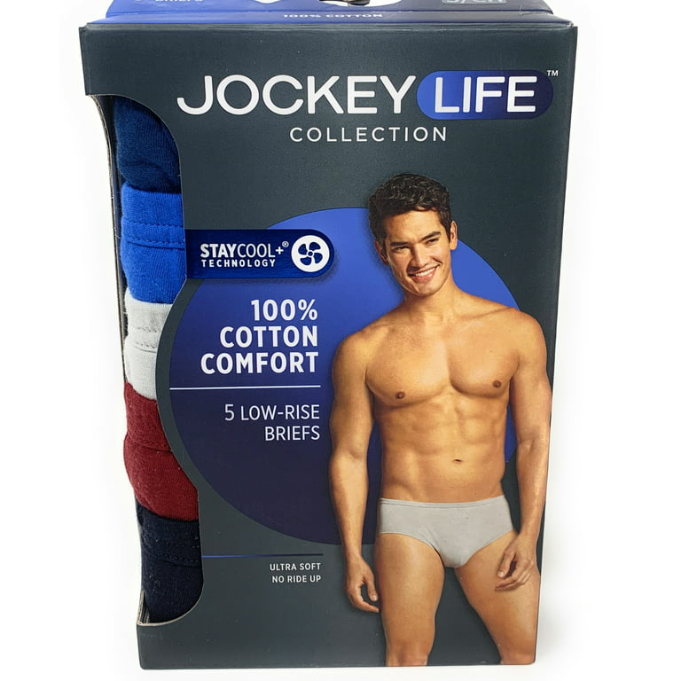 Jockey Life Men's Cotton Low Rise Brief, 5 Pack