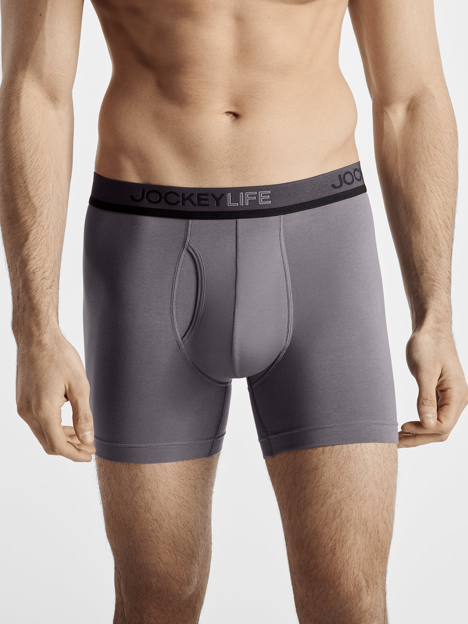 Jockey life men's cotton stretch boxer brief discount