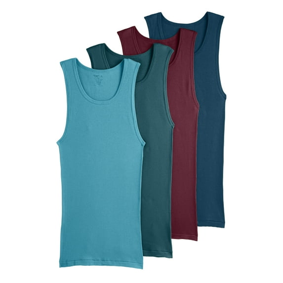 Jockey Men's 100% Cotton A-Shirt Tank - 4 Pack