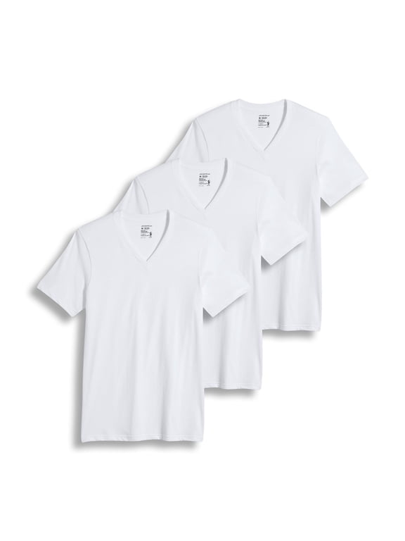 Men's 100% Cotton Classic V-Neck Undershirt - 3 Pack