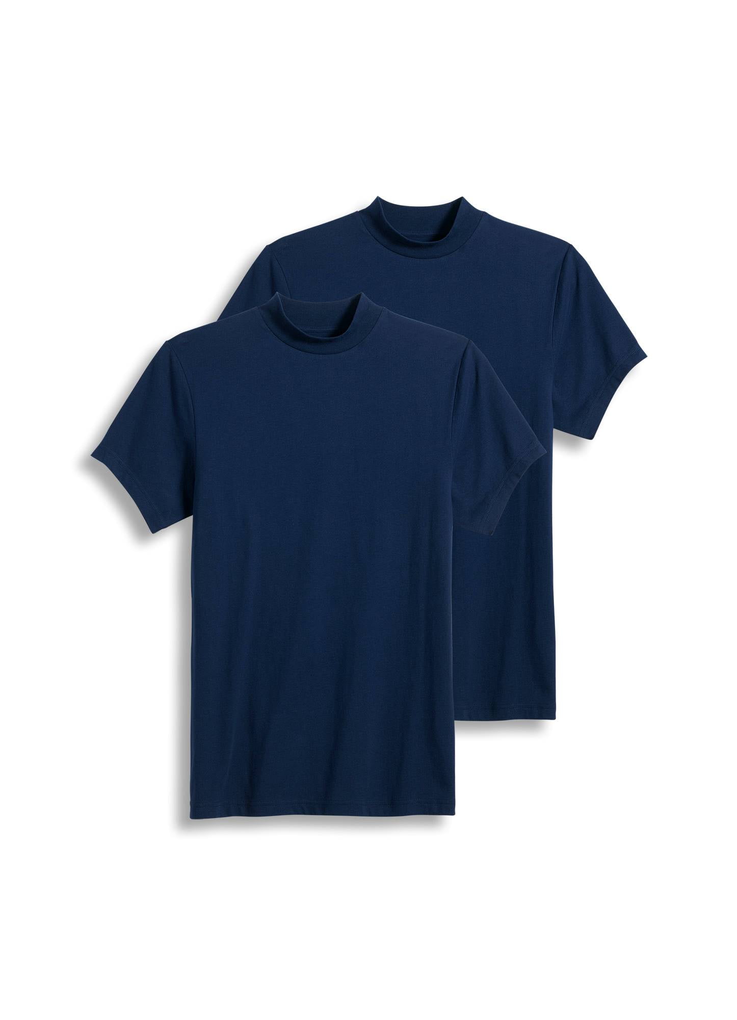 Jockey Men's 100 % Cotton Short Sleeve Mock Neck Tee - 2 Pack - Walmart.com