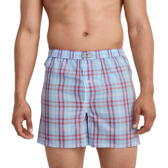 Jockey Men's 100% Cotton Woven 5" Boxer