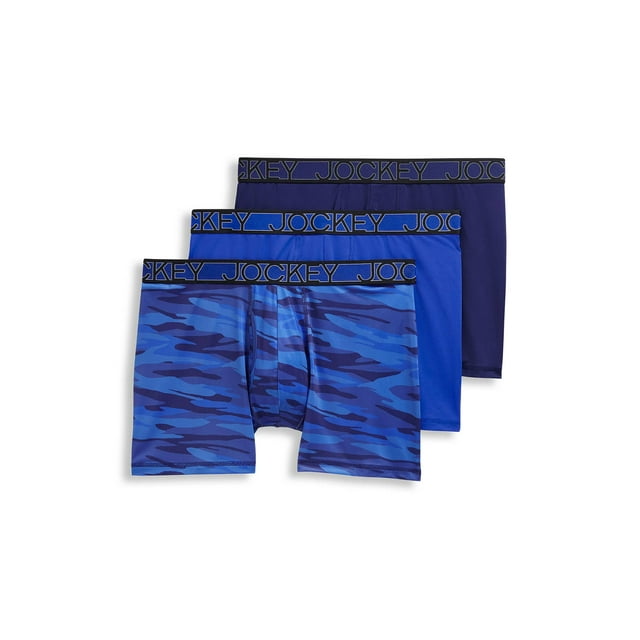 Jockey Men's Active Microfiber 5" Boxer Brief 3 Pack