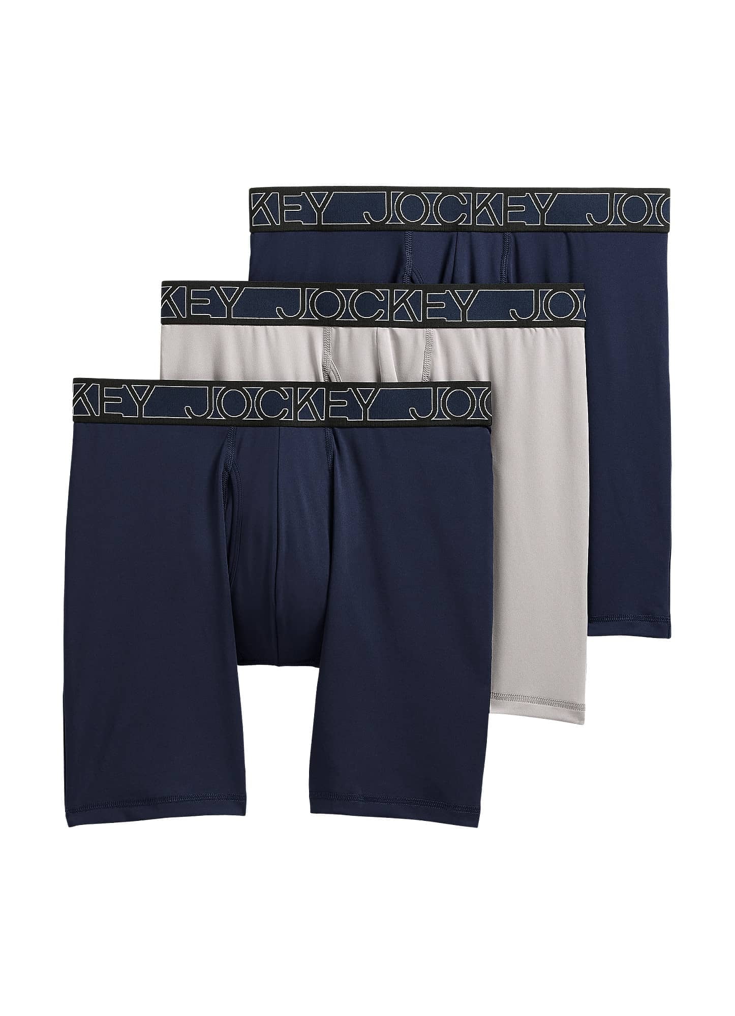 Jockey Men's Underwear Sport Silver Cotton Stretch 9 Long Leg Boxer Brief,  Blue Jay, S at  Men's Clothing store