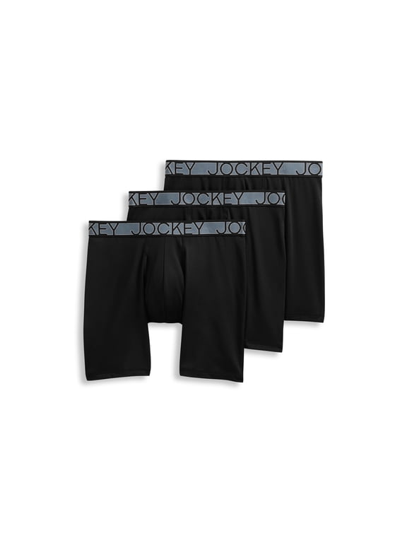 Men's Active Microfiber 9" Long Leg Boxer Brief - 3 Pack