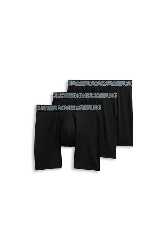 Men's Active Microfiber 9" Long Leg Boxer Brief - 3 Pack