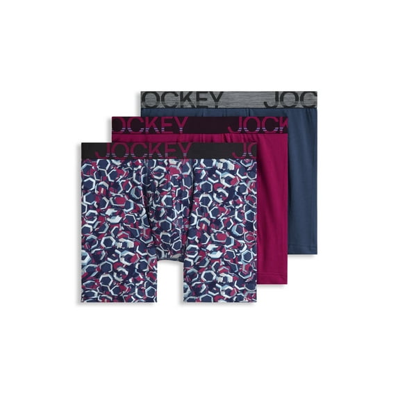 Jockey Men's ActiveStretch 7" Long Leg Boxer Brief - 3 Pack