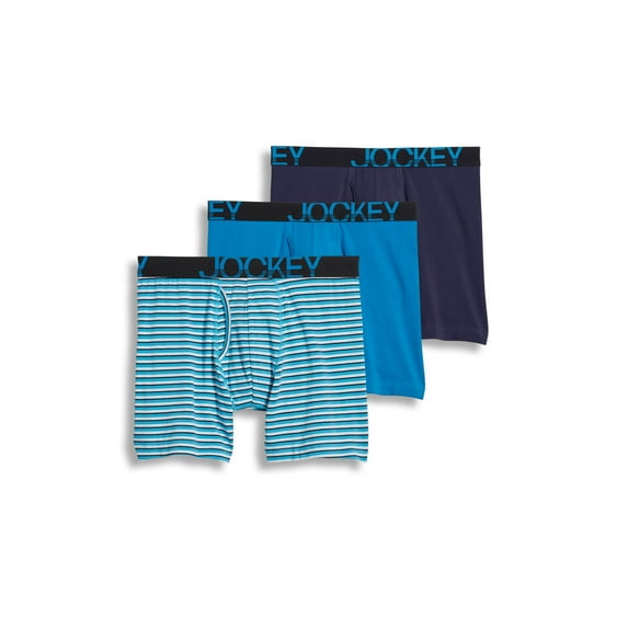 Jockey Men's ActiveStretch 7" Long Leg Boxer Brief - 3 Pack