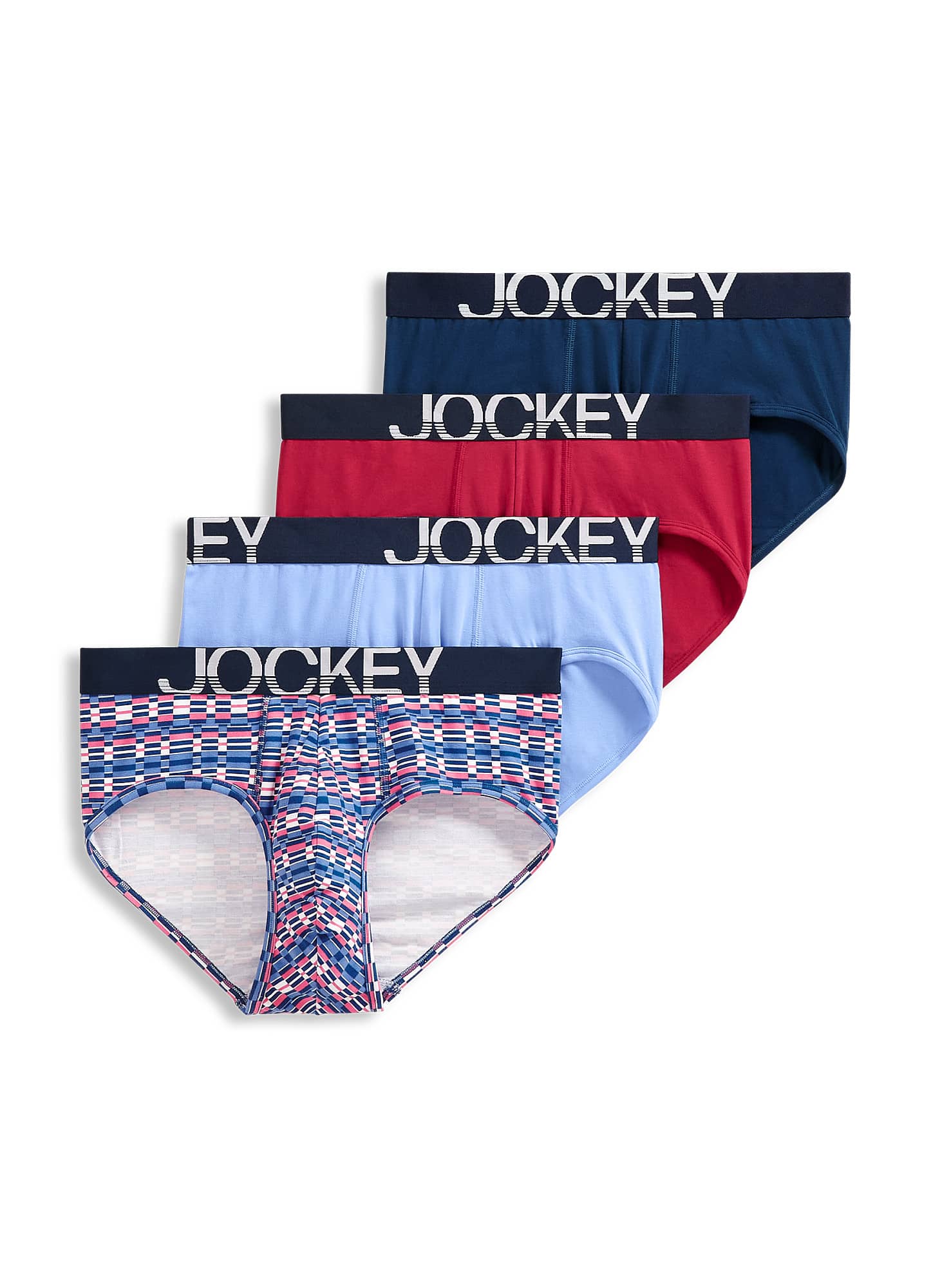 Jockey ActiveStretch Slip Uomo – Confezione Da 4, Morbido Cotone Elasticizzato, Vita Bassa, Antimosca