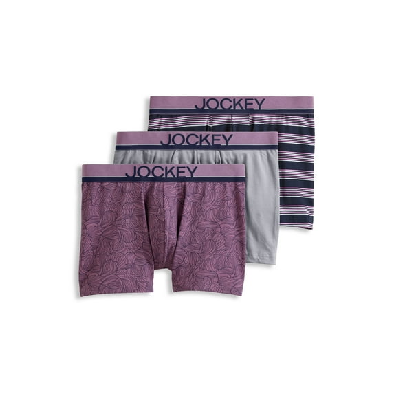 Jockey Men's Casual Cotton Stretch 4" Trunk - 3 Pack