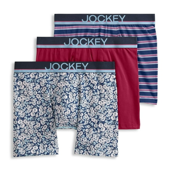 Jockey Men's True Style 6" Boxer Brief - 3 Pack
