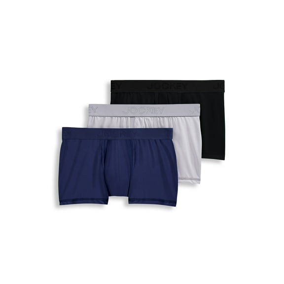 Jockey Men's Chafe Proof Pouch Cotton Stretch 3" Trunk - 3 Pack