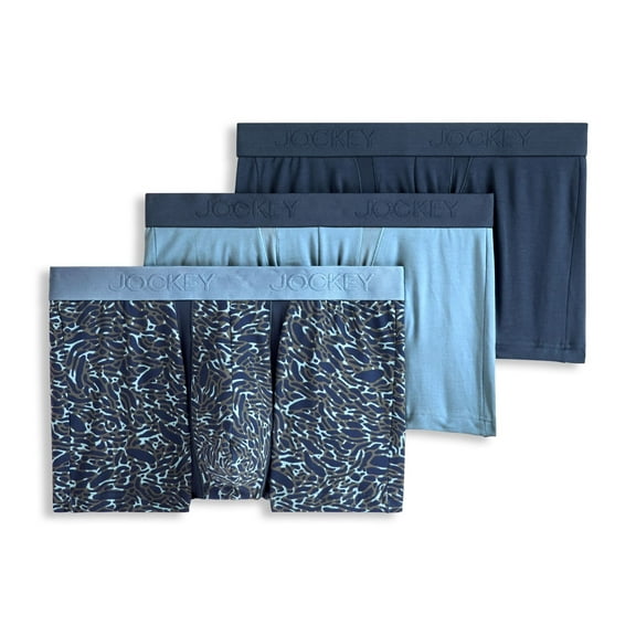 Jockey Men's Chafe Proof Pouch Cotton Stretch 3" Trunk - 3 Pack