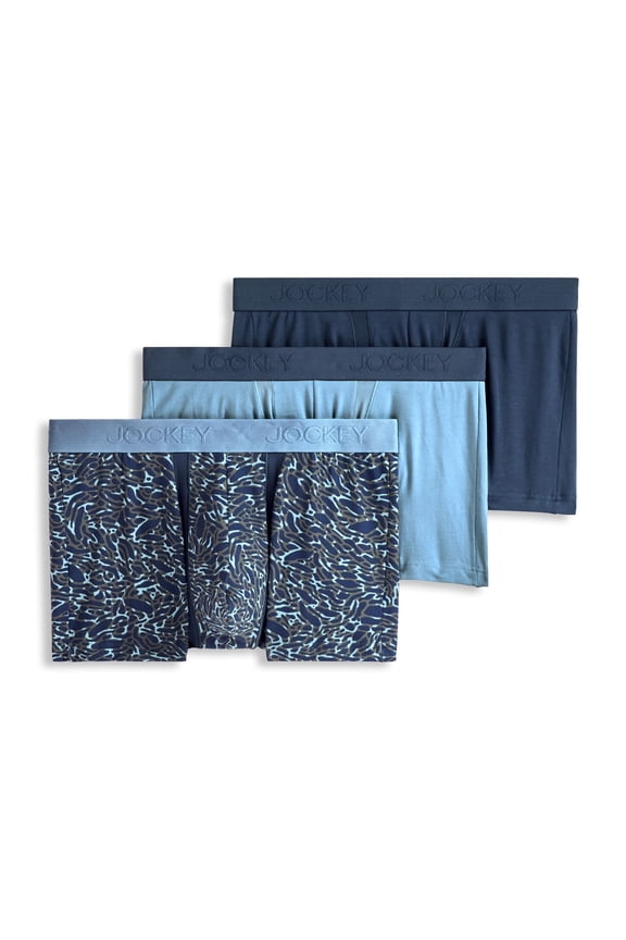 Men's Chafe Proof Pouch Cotton Stretch 3" Trunk - 3 Pack