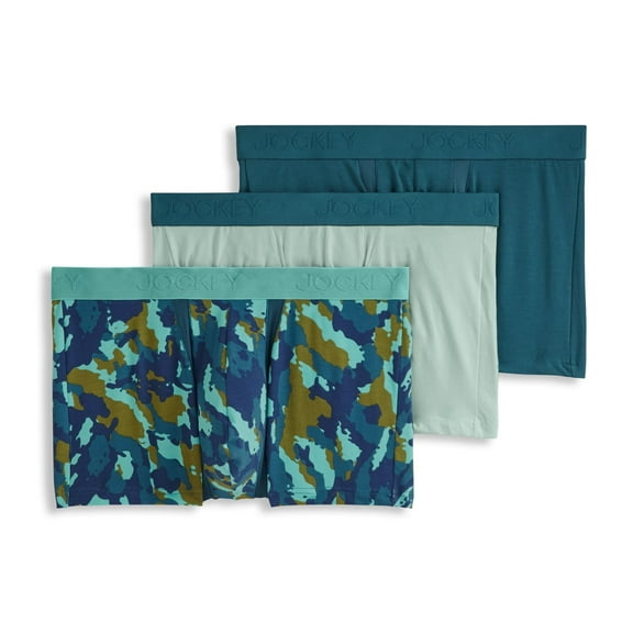 Jockey Men's Chafe Proof Pouch Cotton Stretch 3" Trunk - 3 Pack