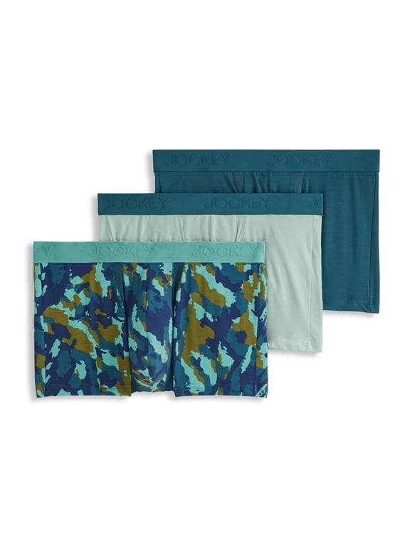 Men's Chafe Proof Pouch Cotton Stretch 3" Trunk - 3 Pack