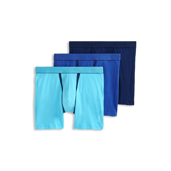 Jockey Men's Chafe Proof Pouch Cotton Stretch 6" Boxer Brief - 3 Pack