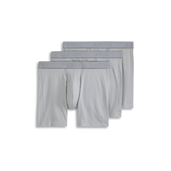 Jockey Men's Chafe Proof Pouch Cotton Stretch 6" Boxer Brief - 3 Pack
