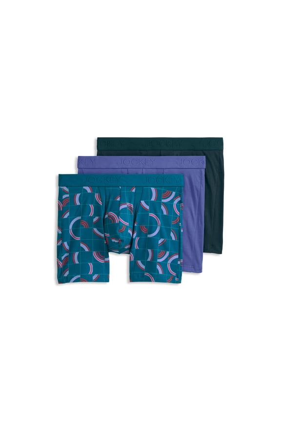 Men's Chafe Proof Pouch Cotton Stretch 6" Boxer Brief - 3 Pack
