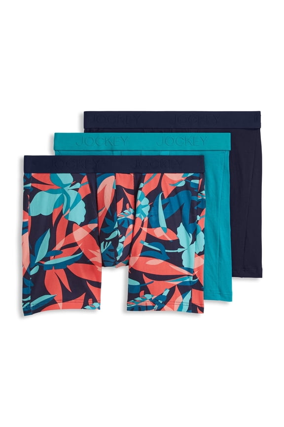 Men's Chafe Proof Pouch Cotton Stretch 6" Boxer Brief - 3 Pack