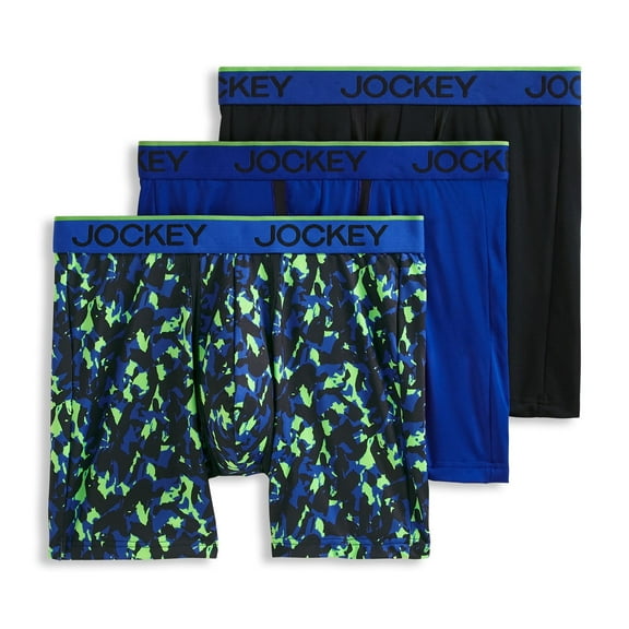 Jockey Men's Chafe Proof Pouch Microfiber 6" Boxer Brief - 3 Pack