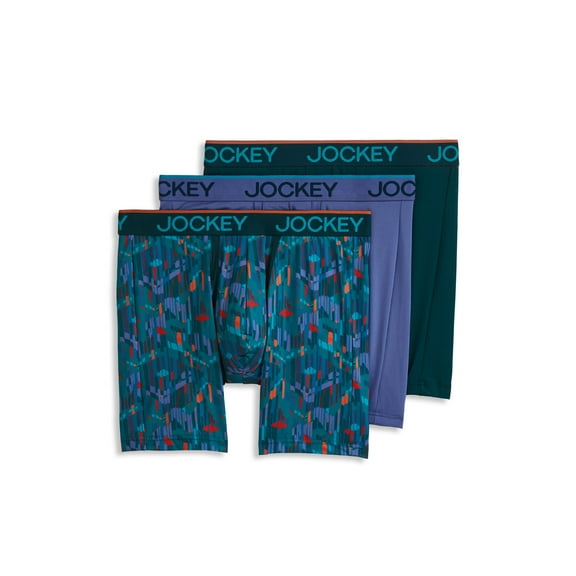 Jockey Men's Chafe Proof Pouch Microfiber 6" Boxer Brief - 3 Pack