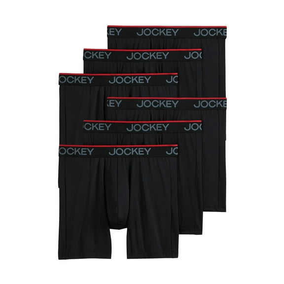 Jockey Men's Chafe Proof Pouch Microfiber 6" Boxer Brief - 6 Pack