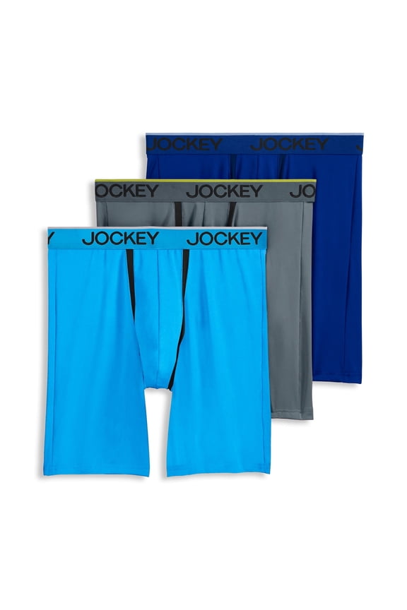 Men's Chafe Proof Pouch Microfiber 8.5" Long Leg Boxer Brief - 3 Pack