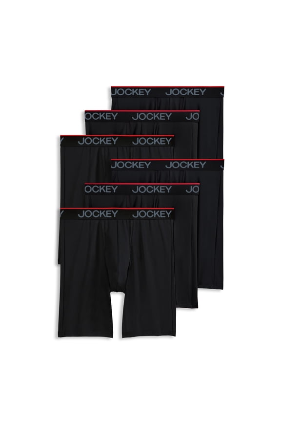 Men's Chafe Proof Pouch Microfiber 8.5" Long Leg Boxer Brief - 6 Pack