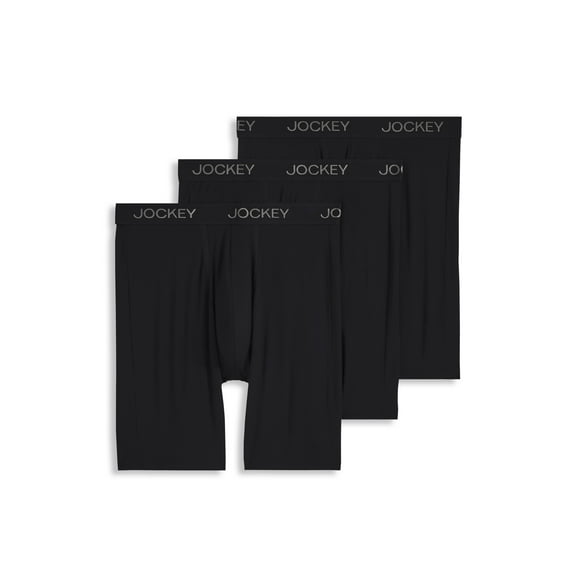 Jockey Men's Chafe Proof Pouch Ultra Soft Modal 8.5" Long Leg Boxer Brief - 3 Pack