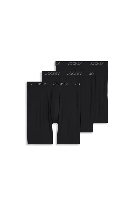 Men's Chafe Proof Pouch Ultra Soft Modal 8.5" Long Leg Boxer Brief - 3 Pack